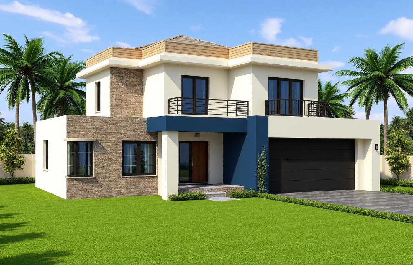 3D render of modern villa